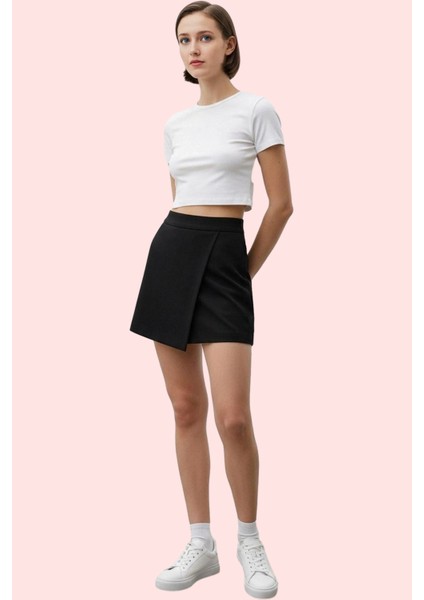 Kadın Kısa Boy Finike Dokuma Şort Etek Yüksek Bel Kemer Detayı Günlük Yaz Aylarının Vazgeçilmezi fiyatları