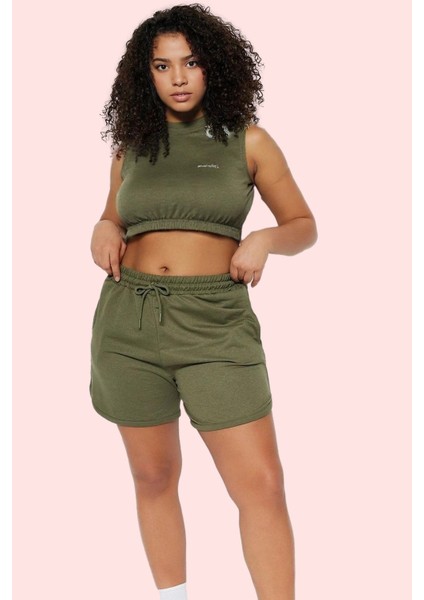 Kadın Büyük Beden Straight Kalıp Şort 2 Iplik Penye Örme Kumaş Günlük Yaz Aylarının Vazgeçilmezi fırsatları