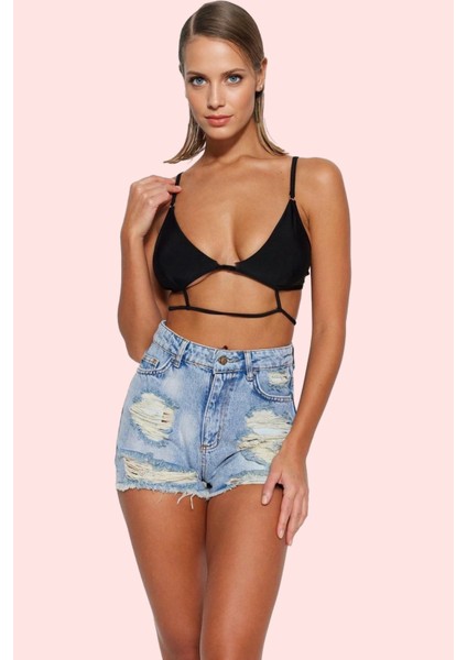 Kadın Kısa Boy Denim Şort Straight Kalıp Pamuk; Rahat ve Şık Günlük Kullanım Modern Tasarım