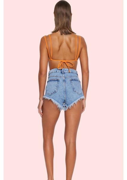 Kadın Kısa Boy Denim Şort Pamuk Flamlı Dokuma Boru Paça Plaj Şıklığı Yaz Aylarının Vazgeçilmezi modelleri