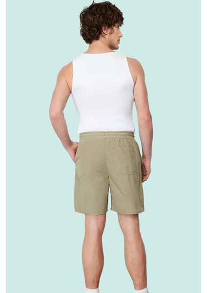 Erkek Dokuma Kumaşlı Şort Bermuda Pamuk Normal Bel Bağcıklı Günlük Kullanım Modern Tasarım modelleri