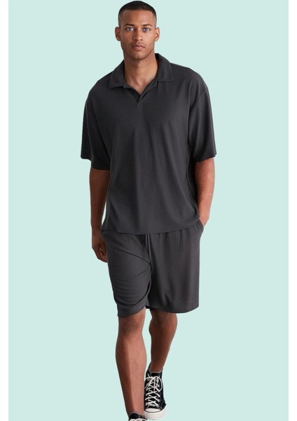 Erkek Kısa Boy Normal Bel Geniş Paça Şort Ottoman Dokuma Polyester Elastan Günlük Hafta Sonu fiyatları