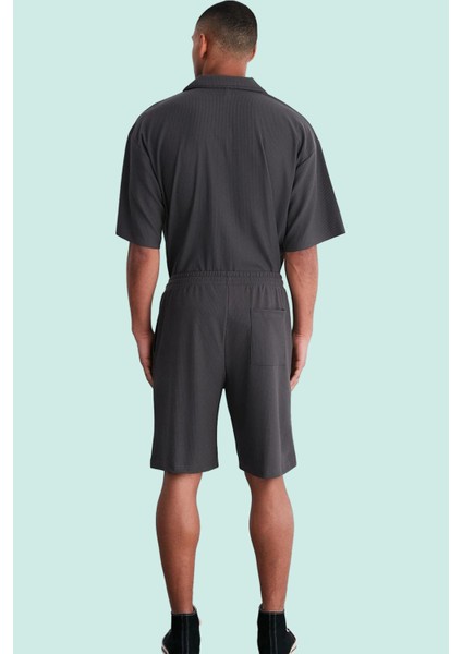 Erkek Kısa Boy Normal Bel Geniş Paça Şort Ottoman Dokuma Polyester Elastan Günlük Hafta Sonu modelleri