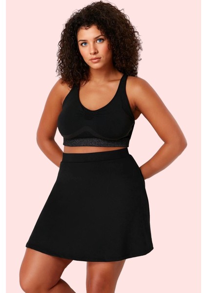 Kadın Spor Şort Etek 2 Katmanlı Örme Kumaş Nefes Alabilir Günlük Kullanım Kaliteli Malzeme