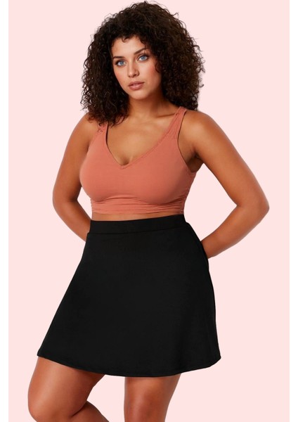 Kadın Spor Şort Etek 2 Katmanlı Örme Kumaş Nefes Alabilir Günlük Kullanım Kaliteli Malzeme fırsatları