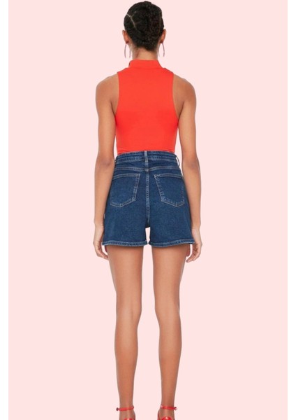 Kadın Cool & Comfort Denim Şort City Kalıp Yüksek Bel Yaz Günlük Hafta Sonu Modern Tasarım modelleri