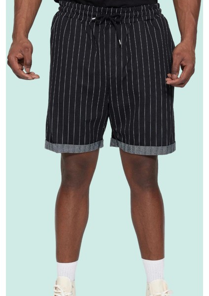 Erkek Spor Şort Çizgili Desen Rahat Boru Paça Yazlık Günlük Kullanım Yaz Aylarının Vazgeçilmezi fiyatları