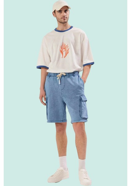 Erkek Yazlık Pamuk Şort Casual Dar Paça Normal Bel Yıkamalı Günlük Kullanım Modern Tasarım fiyatları