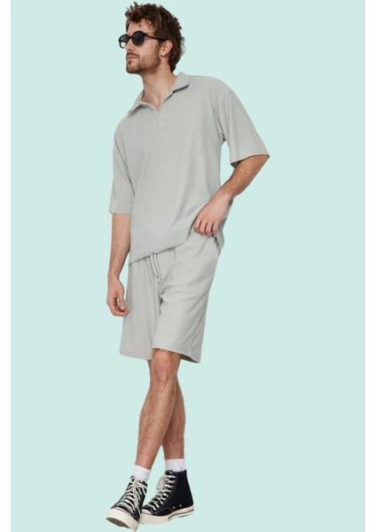 Erkek Kısa Boy Normal Bel Geniş Paça Şort Ottoman Dokuma Polyester Elastan Günlük Hafta Sonu fiyatları