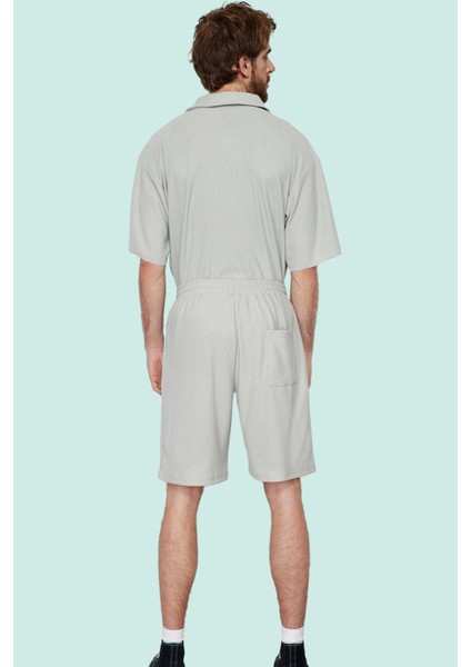 Erkek Kısa Boy Normal Bel Geniş Paça Şort Ottoman Dokuma Polyester Elastan Günlük Hafta Sonu modelleri