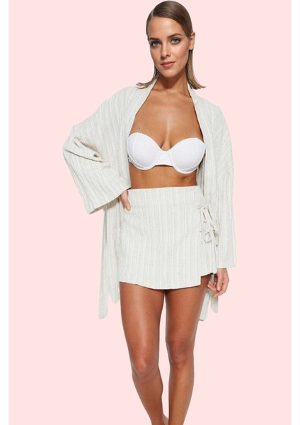 Kadın Plaj Şort Etek Renk Bağlama Detaylı Keten Karışımlı Yazlık Giyim Yaz Aylarının Vazgeçilmezi fiyatları