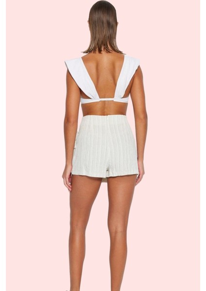 Kadın Plaj Şort Etek Renk Bağlama Detaylı Keten Karışımlı Yazlık Giyim Yaz Aylarının Vazgeçilmezi modelleri