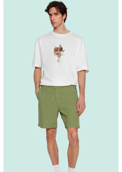 Erkek Bağcıklı Şort Pamuk Keten Görünümlü Dokuma Kumaş Rahat Günlük Spor Şık Modern Tasarım modelleri