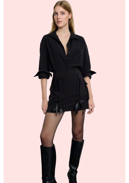 Kadın Düz Şort Etek Yüksek Bel Kısa Boy Günlük Kombinler Için Hafta Sonu Dayanıklı Malzeme