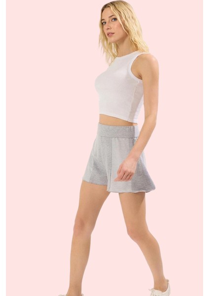 Kadın Kısa Boy Şort Boru Paça Örme Kumaş Rahat Günlük Stil Hafta Sonu Yaz Aylarının Vazgeçilmezi