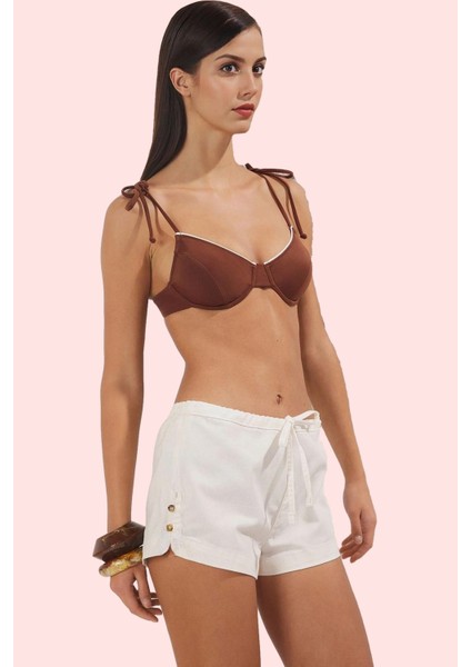 Kadın Yazlık Şort Denim Kumaş Çok Çizgili Desen Geniş Paça Pamuk Rahat Kesim Günlük Kullanım fiyatları