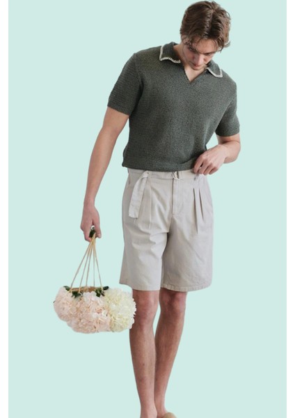 Erkek Yazlık Kapri Şort Dokuma Gabardin Kumaş Rahat Günlük Kombinler Yaz Aylarının Vazgeçilmezi fiyatları