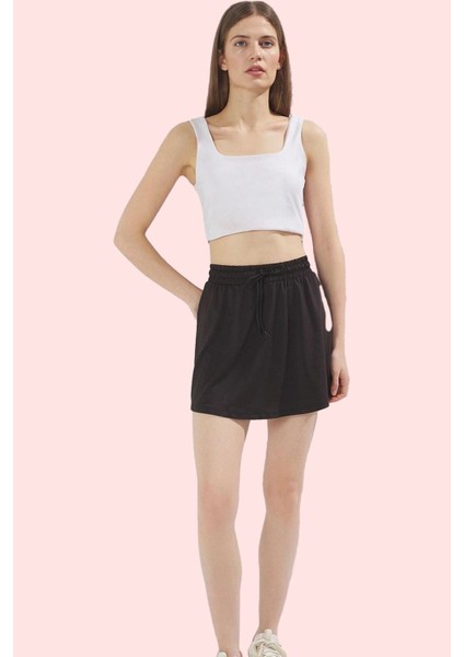 Kadın Yazlık Kısa Şort Etek Normal Bel Boru Paça Polyester Spor ve Günlük Kullanım Hafta Sonu