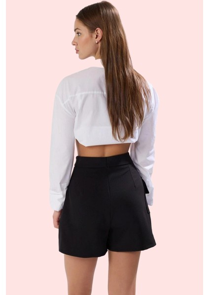 Kadın Düz Şort Etek Yüksek Bel Geniş Paça Polyester Karışımlı Rahat Yaz Aylarının Vazgeçilmezi