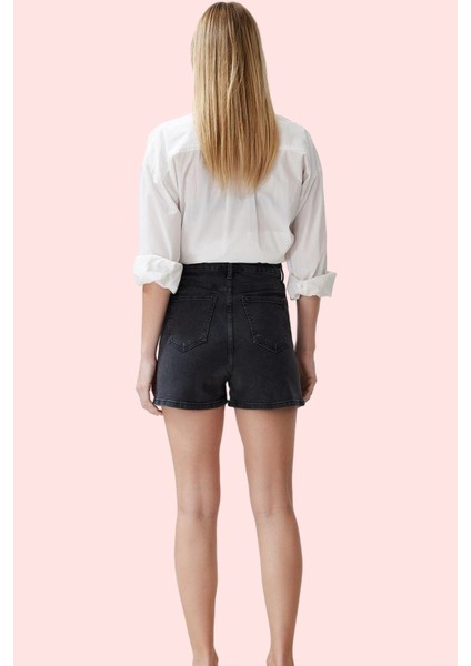 Kadın Cool & Comfort Denim Şort City Kalıp Yüksek Bel Yaz Günlük Hafta Sonu Modern Tasarım modelleri