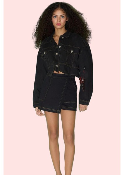 Kadın Yazlık Pamuk Denim Şort Etek; Normal Bel Düz Desen Dar Paça Yaz Aylarının Vazgeçilmezi