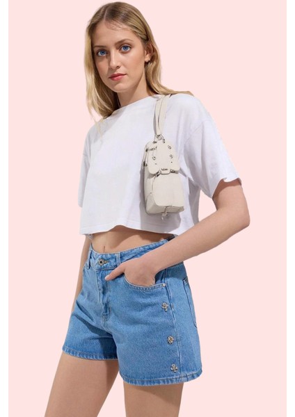 Kadın Denim Şort Kısa Boy Geniş Paça Yaz Aylarının Vazgeçilmezi Günlük Kullanım Hafta Sonu fiyatları