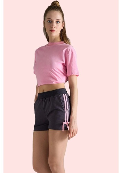 Kadın Beli Lastikli Örme Şort Kısa Boylu Bürümcük Dokuma Renk Günlük Yaz Aylarının Vazgeçilmezi fiyatları