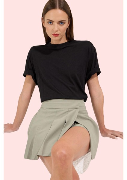 Kadın Finike Dokuma Şort Etek Renk Yüksek Bel Günlük Casual Tarz Yaz Aylarının Vazgeçilmezi