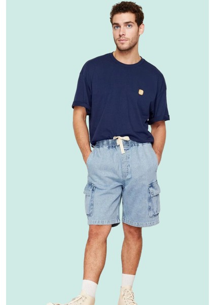 Erkek Pamuk Denim Şort Renk Normal Bel Geniş Paça Casual Stil Yaz Günlük Kullanım Hafta Sonu