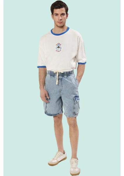 Erkek Pamuk Denim Şort Renk Normal Bel Geniş Paça Casual Stil Yaz Günlük Kullanım Hafta Sonu fiyatları