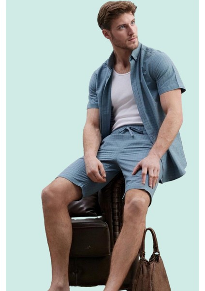 Erkek Kısa Boy Pamuklu Boru Paça Şort Dokulu Kumaş Günlük Kullanım Yaz Aylarının Vazgeçilmezi fiyatları