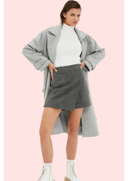 Kadın Kemerli Şort Etek Balık Sırtı Desenli Kaşe Dokuma Kısa Boy Günlük Yaz Aylarının Vazgeçilmezi fiyatları