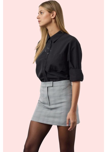 Kadın Mini Boy Ekose Şort Etek Dar Paça Pamuklu Dokuma Kumaş Günlük Yaz Aylarının Vazgeçilmezi