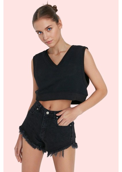 Kadın Pamuk Denim Mini Şort Normal Bel Boru Paça Yırtık Detaylar Günlük Kombinler Için Hafta Sonu fiyatları