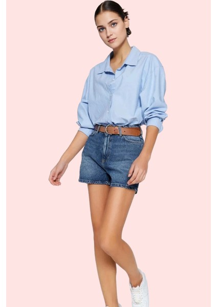 Kadın Denim Şort Pamuk Regular Boy Mom Fit Yazlık Rahat Günlük Kullanım Yaz Aylarının Vazgeçilmezi fiyatları