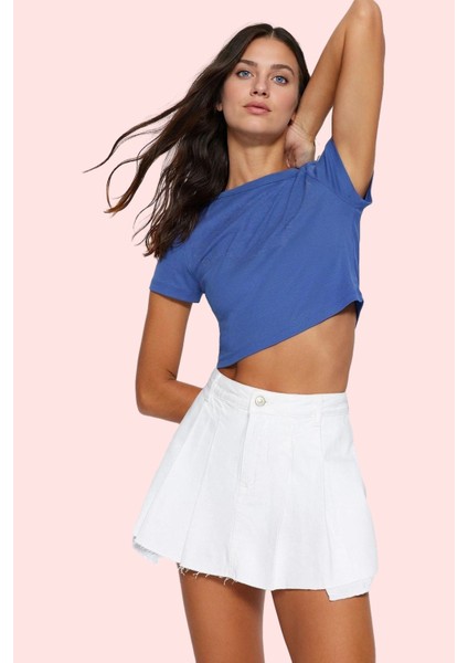 Kadın Slim Fit Denim Şort Etek Pamuk Geniş Paça Günlük Hafta Sonu Yaz Aylarının Vazgeçilmezi