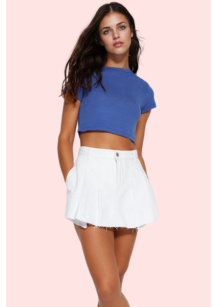 Kadın Slim Fit Denim Şort Etek Pamuk Geniş Paça Günlük Hafta Sonu Yaz Aylarının Vazgeçilmezi fiyatları