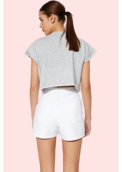 Kadın Pamuk Denim Şort Yüksek Bel City Short Yaz Kombinleri Için Günlük Kullanım Hafta Sonu