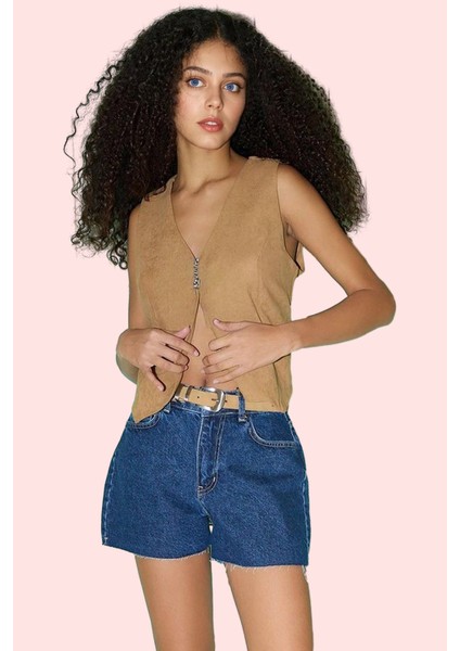 Kadın Kısa Boy Denim Şort Pamuk Normal Bel Fashion Forward Stil Günlük Yaz Aylarının Vazgeçilmezi