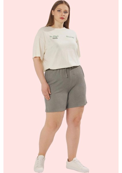 Kadın Yüksek Bel Straight Şort Örme Kumaş Günlük Rahatlık Hafta Sonu Yaz Aylarının Vazgeçilmezi