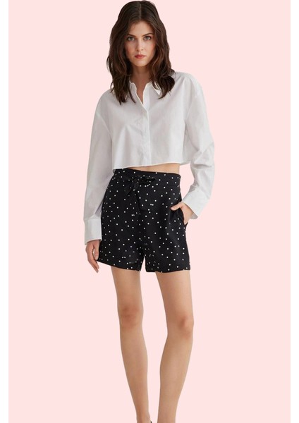 Kadın Şort Dokuma Kumaş Viskoz Leopar Desenli Geniş Paça Yüksek Bel Yaz Aylarının Vazgeçilmezi fiyatları