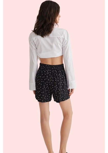 Kadın Şort Dokuma Kumaş Viskoz Leopar Desenli Geniş Paça Yüksek Bel Yaz Aylarının Vazgeçilmezi modelleri