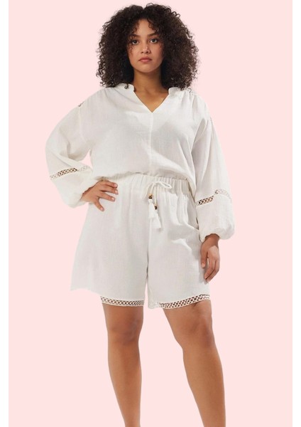 Kadın Büyük Beden Kısa Şort Pamuk Dokuma Rahat Yaz Stilin Buluştuğu Yer Vazgeçilmez Tasarım fiyatları