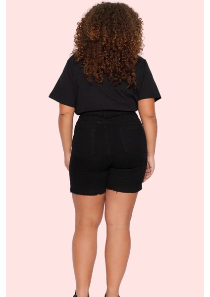 Kadın Yüksek Bel Skinny Denim Şort Düz Desen Esnek Konforlu Yaz Günlük Kullanım Hafta Sonu modelleri