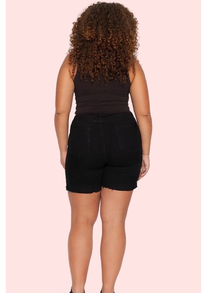 Kadın Yüksek Bel Skinny Denim Şort Düz Desen Esnek Konforlu Yaz Günlük Kullanım Hafta Sonu fırsatları