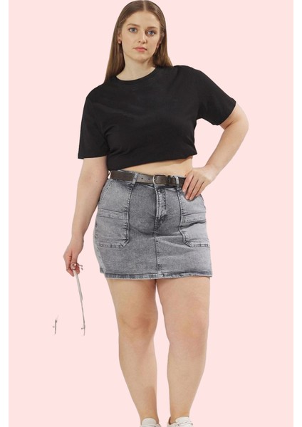 Kadın Büyük Beden Denim Şort Etek; Yüksek Bel Kısa Boy Günlük Stil Yaz Aylarının Vazgeçilmezi