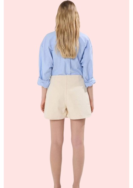 Kadın Yazlık Pamuk Şort Etek Yüksek Bel Boru Paça Düz Desen Günlük Yaz Aylarının Vazgeçilmezi modelleri