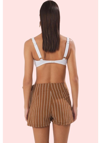 Kadın Plaj Şort Etek Viskoz Poliamid Polyester Çizgili Yüksek Bel Yaz Aylarının Vazgeçilmezi modelleri