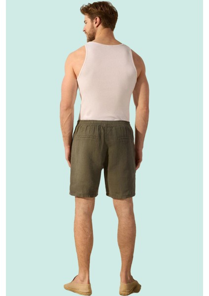 Erkek Yazlık Keten Şort Boru Paça Normal Bel Rahat Kesim Günlük Kullanım Dayanıklı Malzeme modelleri