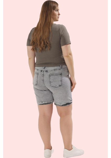 Kadın Denim Regular Şort Yüksek Bel Geniş Paça Günlük Kullanım Hafta Sonu Kaliteli Malzeme indirimleri